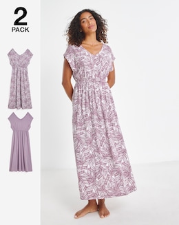 Value (2 Pack) Maxi Nighties Palm Print
