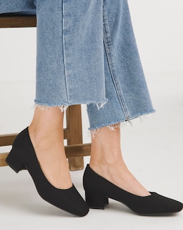 Orlia Flexi Sole Block Heel Court Shoes - Ultra Wide Fit (EEEEE)