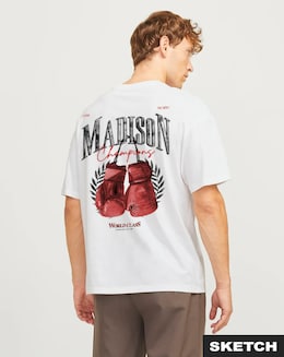 Jack &amp; Jones Madison Crew Neck T-Shirt - Bright White