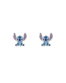 Stitch Silver Enamel Earrings