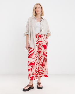 Printed Cropped Wide Leg Culotte