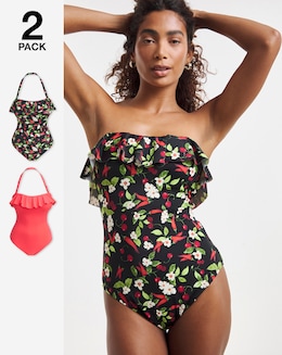 Value 2 Pack Bandeau Ruffle Swimsuits
