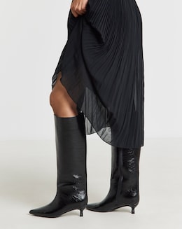 Simone Kitten Heel Straight Leg Boots - Wide Fit (E) &amp; Curvy Calf