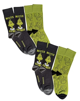 Mens 4pk The Grinch Socks