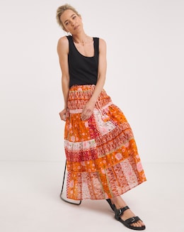 Joe Browns Perfect Patchwork Tassel Tie Skirt
