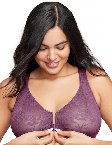 Glamorise Plus Size Lacey T-Back WonderWire Front-Fastening Bra 9246