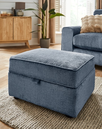 Hunter Chenille Storage Footstool
