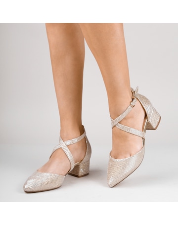 Paradox London Francis Wide E Fit Low Block Heel Courts