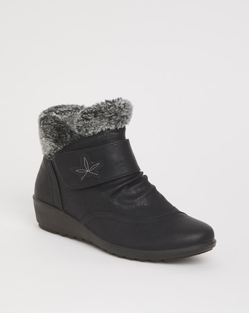 Cushion Walk Faux Fur Ankle Boot Wide E Fit
