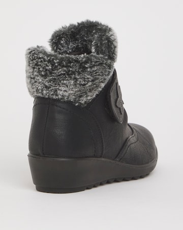 Cushion Walk Faux Fur Ankle Boot Wide E Fit