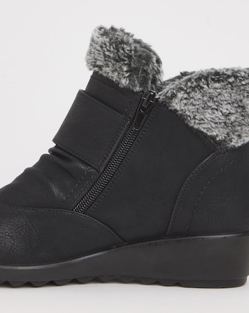 Cushion Walk Faux Fur Ankle Boot Wide E Fit