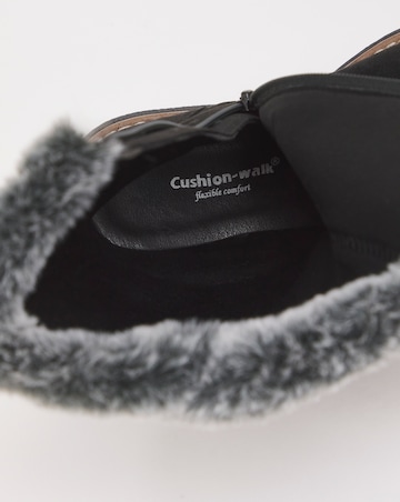 Cushion Walk Lined Winter Boot With Buckle Crepe Sole Wide E Fit