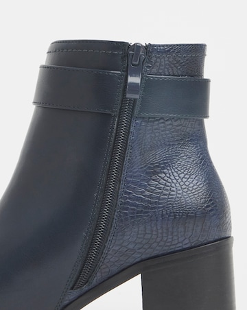 Cushion Walk Block Heel Buckle Boot Wide E Fit