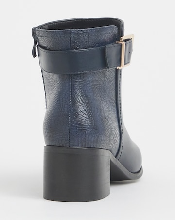 Cushion Walk Block Heel Buckle Boot Wide E Fit
