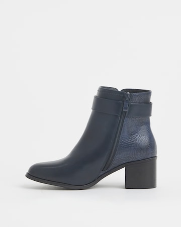 Cushion Walk Block Heel Buckle Boot Wide E Fit