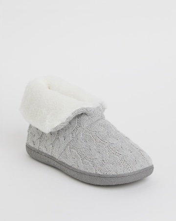 Cushion Walk Cable Bootee Slipper Wide E Fit
