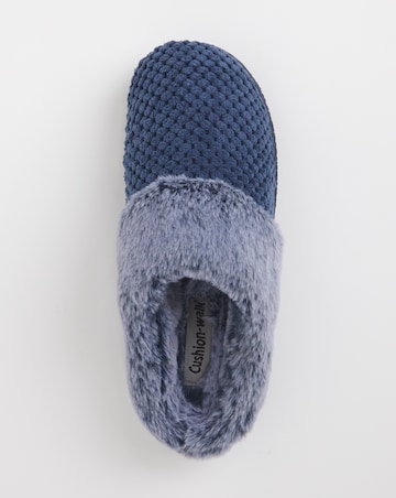 Cushion Walk Cosy Waffle Mule Slipper Extra Wide EEE Fit