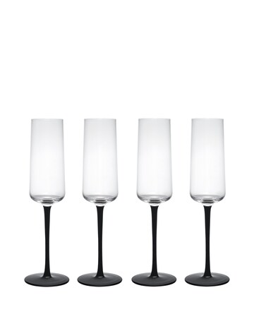 Mikasa Palermo Set of 4 Crystal Champagne Flutes