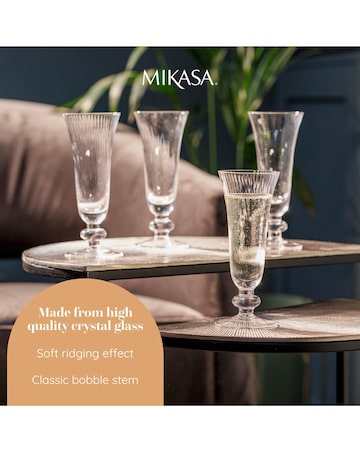 Mikasa Salerno Set of 4 Crystal Champagne Glass Set
