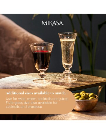 Mikasa Salerno Set of 4 Crystal Wine Glass Set