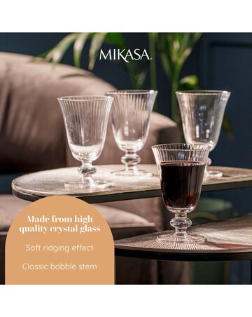 Mikasa Salerno Set of 4 Crystal Wine Glass Set