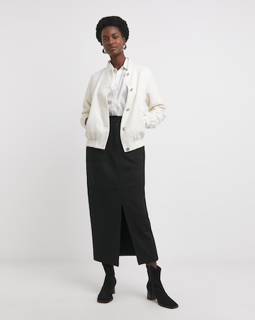 Black Ponte Column Midaxi Skirt