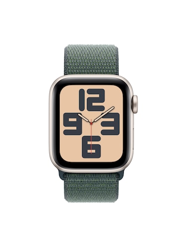 Apple Watch SE GPS 40mm Starlight Aluminium Case with Lake Green Sport Loop