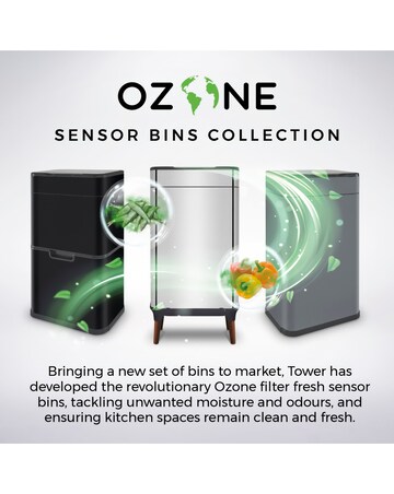 Tower 65l Ozone Sensor Bin - Black