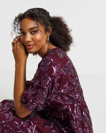 Joanna Hope Floral Sequin Tea Dress