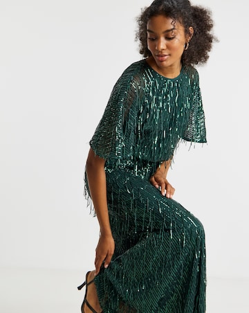 Joanna Hope Sequin Tassle Maxi Dress
