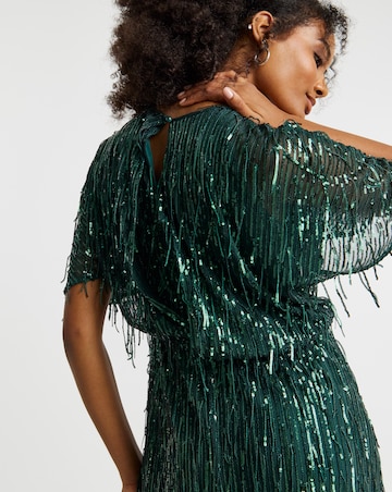Joanna Hope Sequin Tassle Maxi Dress