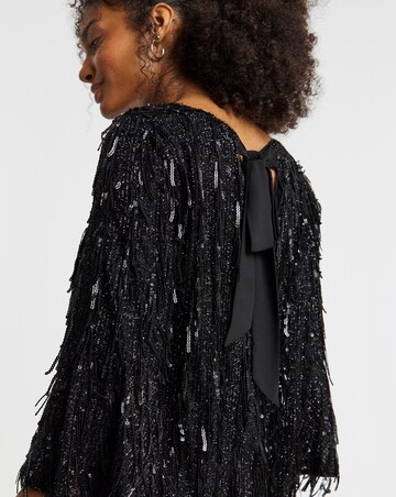 Joanna Hope Sequin Tassle Shift Dress