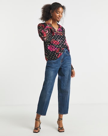Joanna Hope Lurex Floral Printed Blouse
