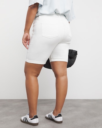 Simply Be White 24/7 Knee Shorts