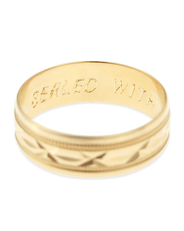 9 carat Sealed with a Kiss Diamond Cut Gents Wedding Band