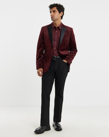 VELVET SATIN LAPEL BLAZER