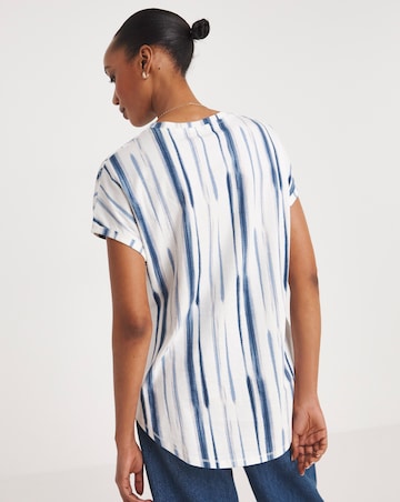 Multi Relaxed Short Sleeve Longline Top