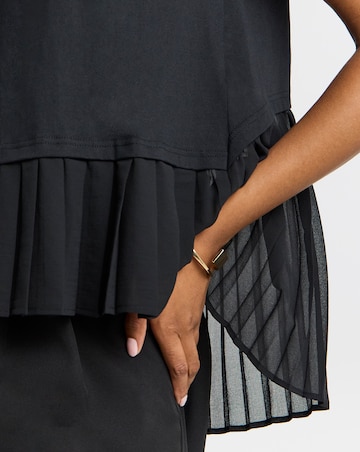 Simply Be Black Pleated Back T-Shirt
