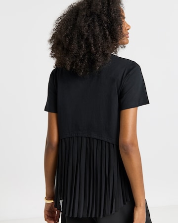 Simply Be Black Pleated Back T-Shirt