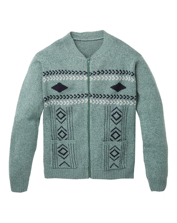 Premier Man Jacquard Zipper Cardigan Regular