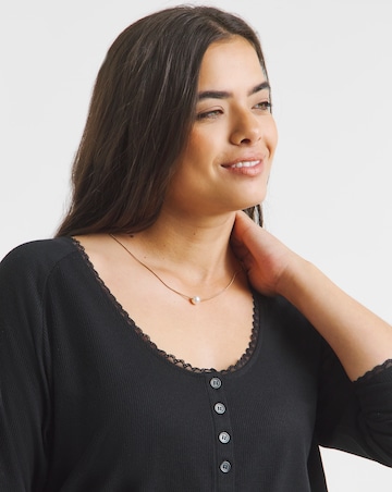 Simply Be Black Lace Trim Top