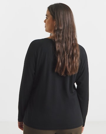 Simply Be Black Lace Trim Top