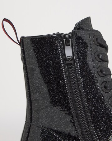 Heavenly Feet Justina Lace Up Chunky Boot Ex Wide Fit