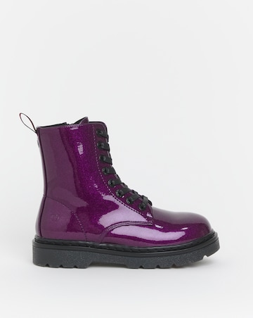 Heavenly Feet Justina Lace Up Chunky Boot Wide Fit