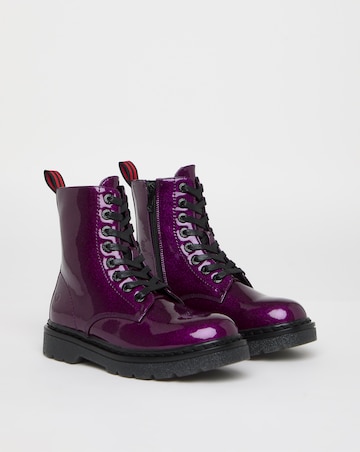 Heavenly Feet Justina Lace Up Chunky Boot Wide Fit