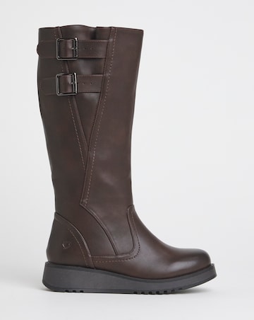 Heavenly Feet Bernice Knee High Boots Curvy Calf Wide Fit