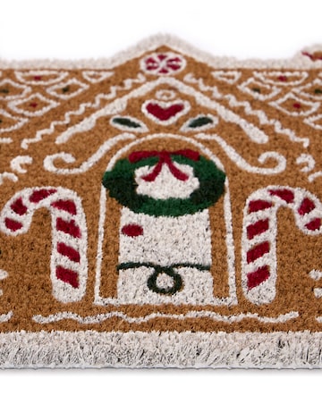 My Mat Printed Coir Christmas Gingerbread Cottage Doormat
