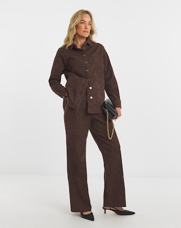 Chocolate Leopard Authentic Wide Leg Jeans