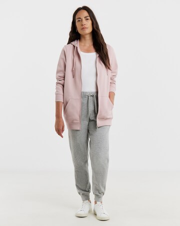 Blush Longline Zip Hoodie