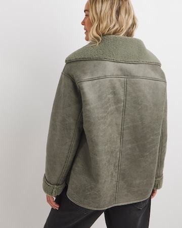 Sage Revere Collar Shearling Jacket